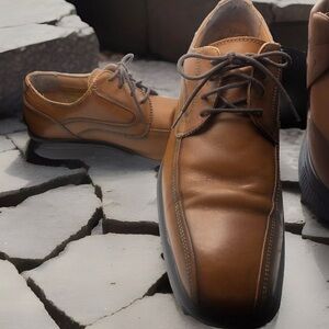 G.H. Bass Men's Brown Leather Dress Shoes Lace up Oxfords